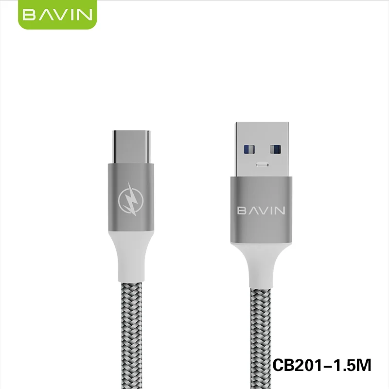 CB201 BAVIN best sellers product 1.5M  Charging Cable support 18W Braided wire USB DATA Cable