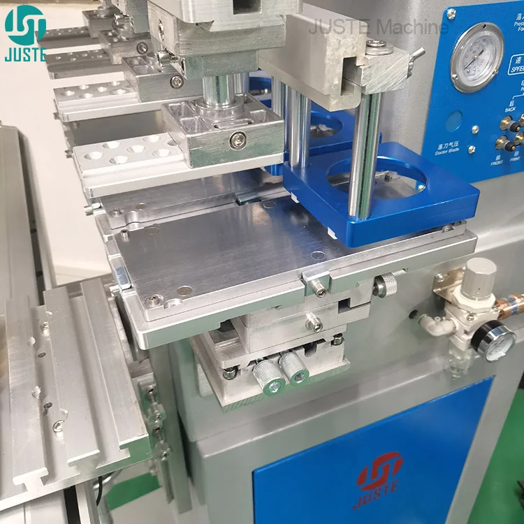 4 Color Servo Pad Printing Machine Mug Clipper 80Mm Single Transverse Flow Printer for Plastic Coffee Sleeve Cup Scale Ruler