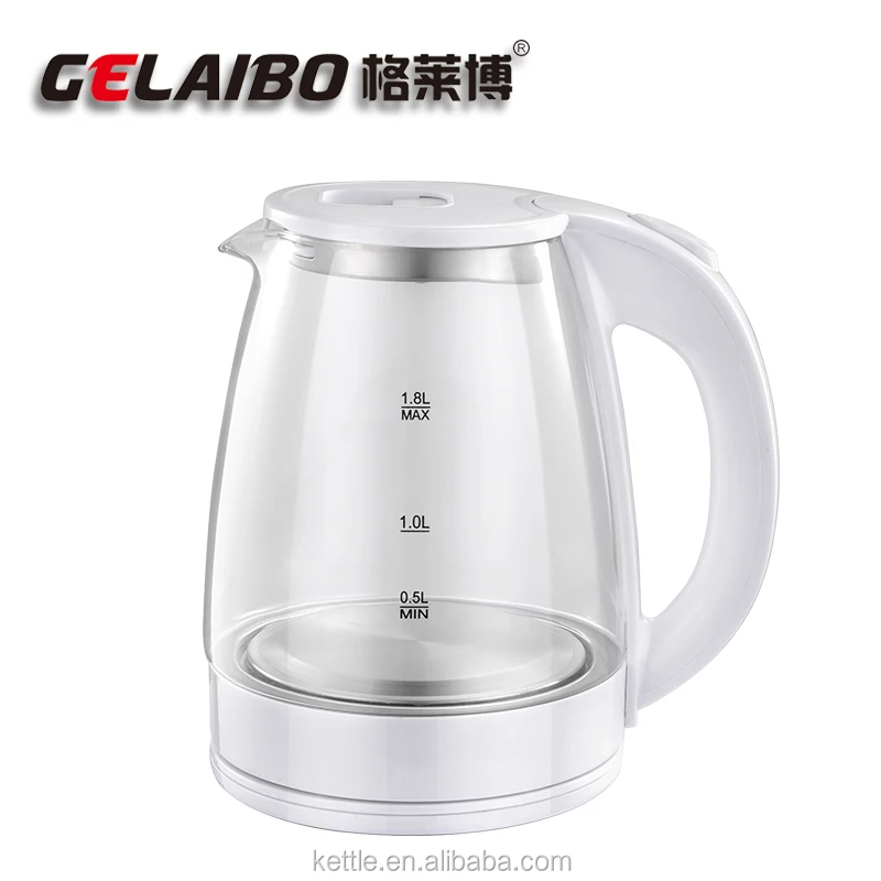 White color Glass Kettle with Automatic Power-Off Function 1.8L