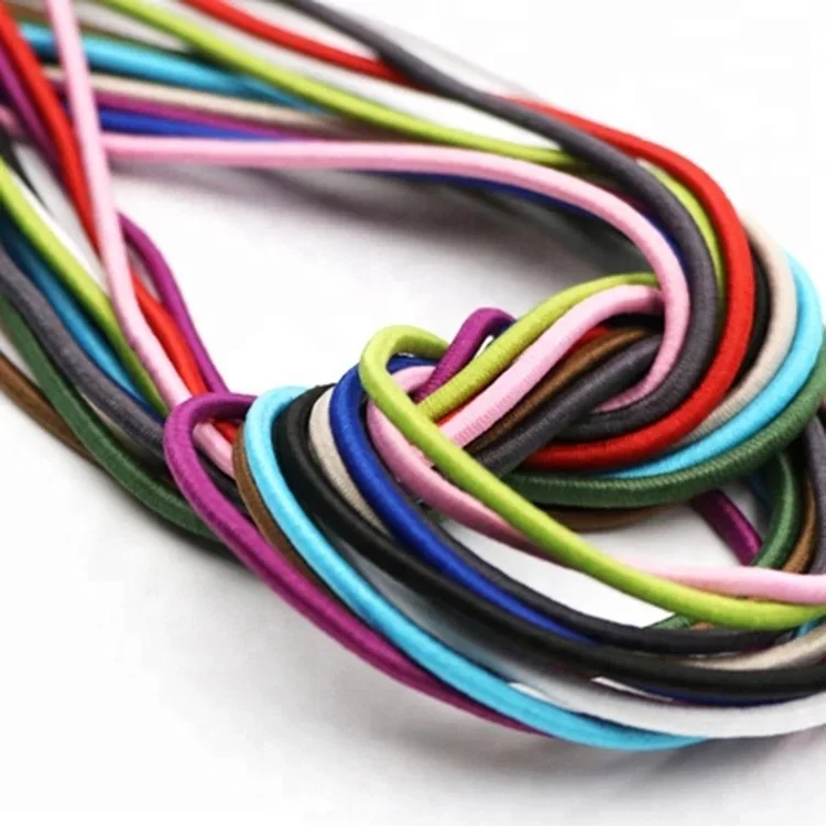 China Custom High Quality High Strength Colorful Round Elastic Rubber Latex  Elastic Cord Rope Rubber Latex