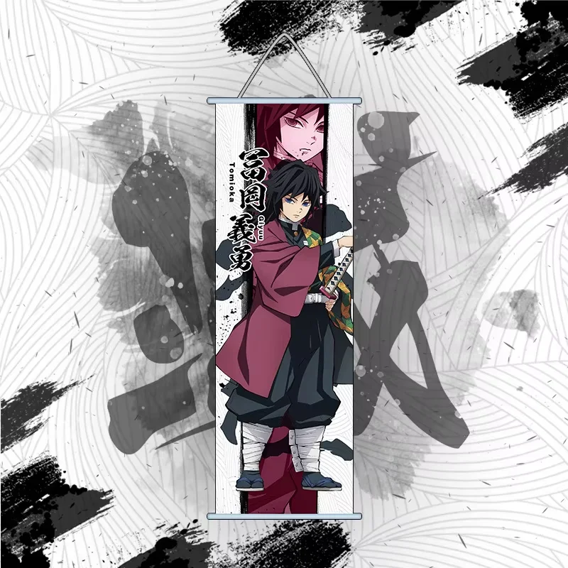 Wholesale 25* 70cm Anime Scroll Hanging Picture Demon Slayer Classic Anime Character Poster Canvas Print Decoration