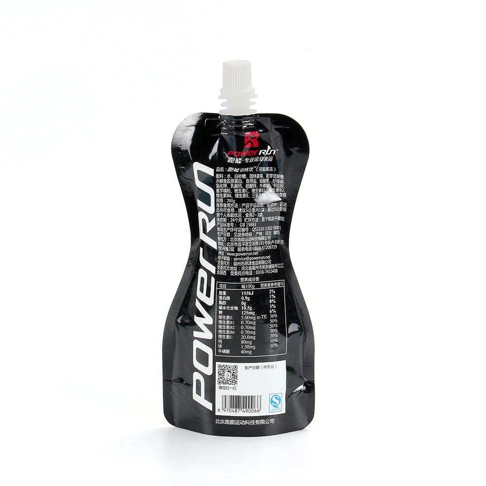 Customized Printing Moisture Proof Energy Drink Yogurt Plastic Packaging Bag Suction Standup Pouch Spout Bag for Beverage