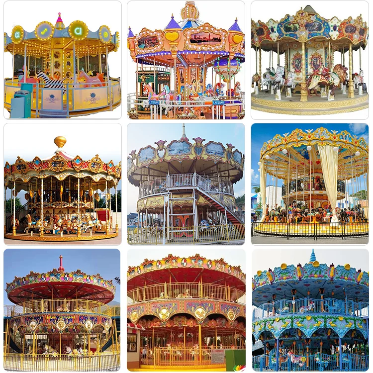 Small Kids Rides Rotating Horse Shopping Mall Mini Upper Drive Merry Go Round Carousel