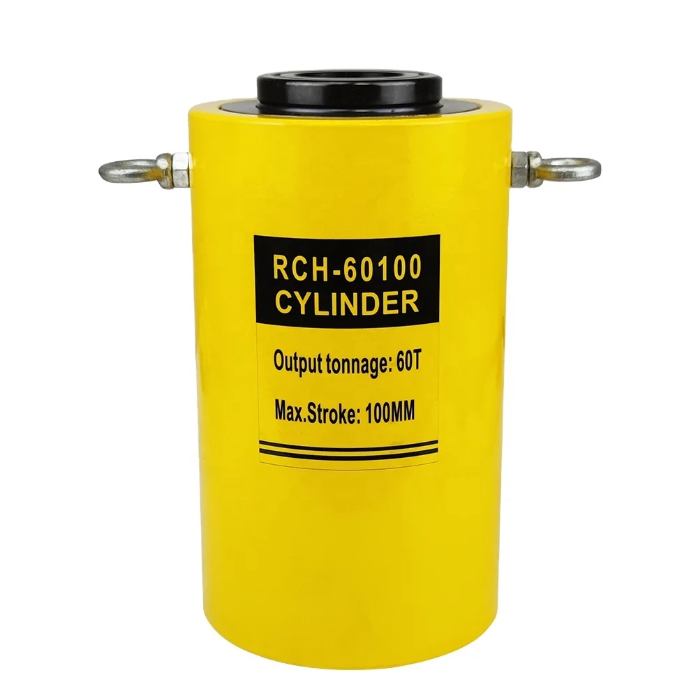 RCH-60100 Hydraulic Cylinder Jack with Center Hole Hollow Plunger Single Acting Hydraulic Ram Cylinder OEM Customized Support