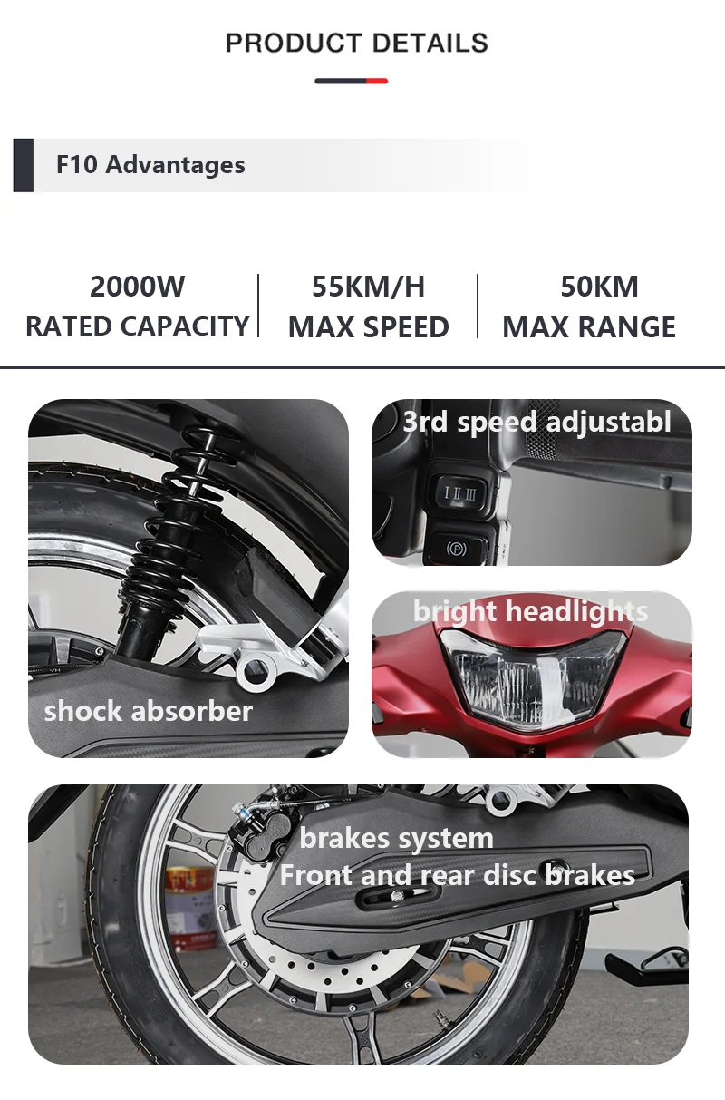 High speed e scooter 2000W Motorcycle Electric Best selling commuting electric motorcycle