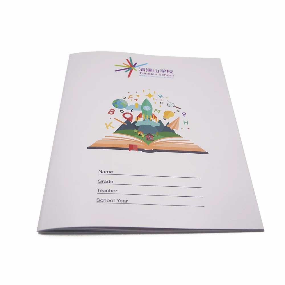 Hot sale Good quality low cost custom saddle stitching note 1 a4 school exercise books 200 pages students