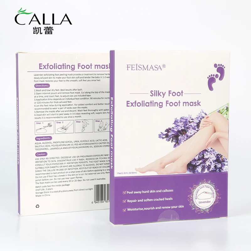 2021 new oil-free pack footmask exfoliating foot mask peeling,salicylic acid remove callus glycerin foot peel off mask