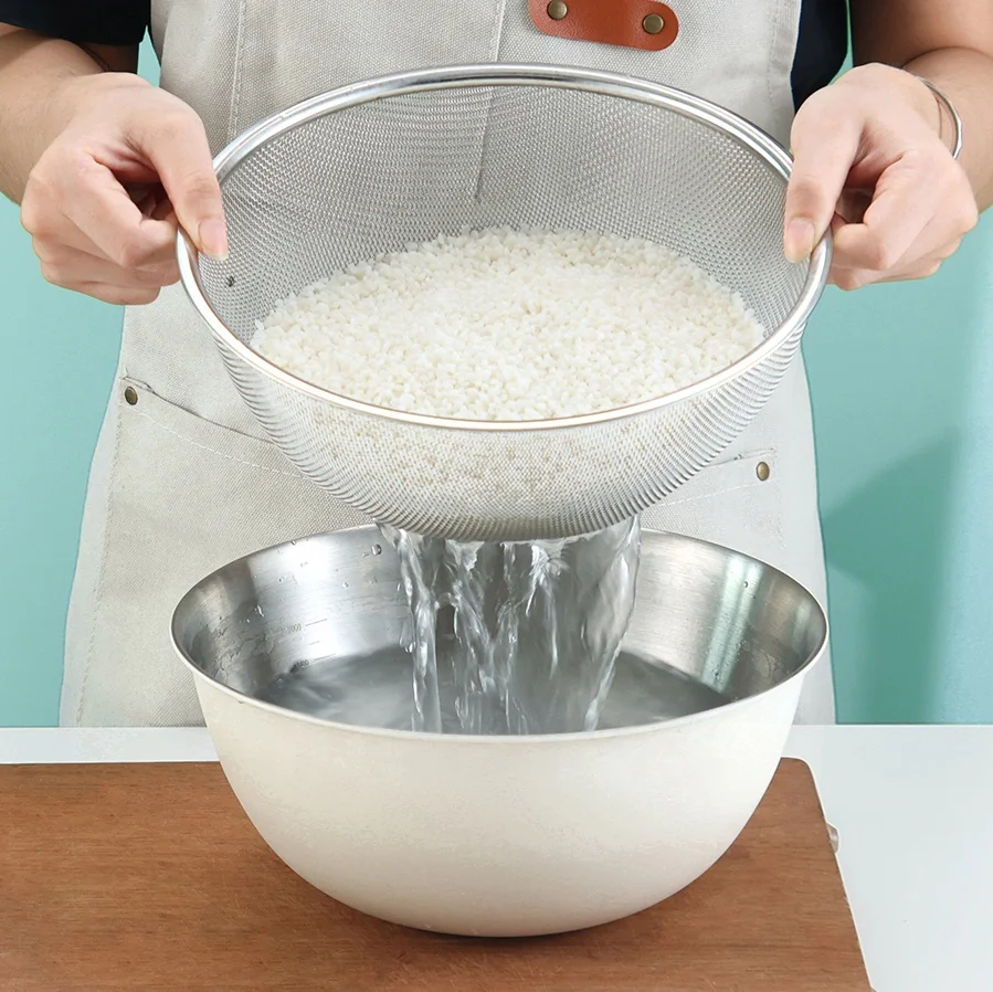 2 в 1 кухонная сливная корзина для раковины штабелируемые ss304 миски мытья фруктов и овощей посуды из нержавеющей стали наборы мисок салата