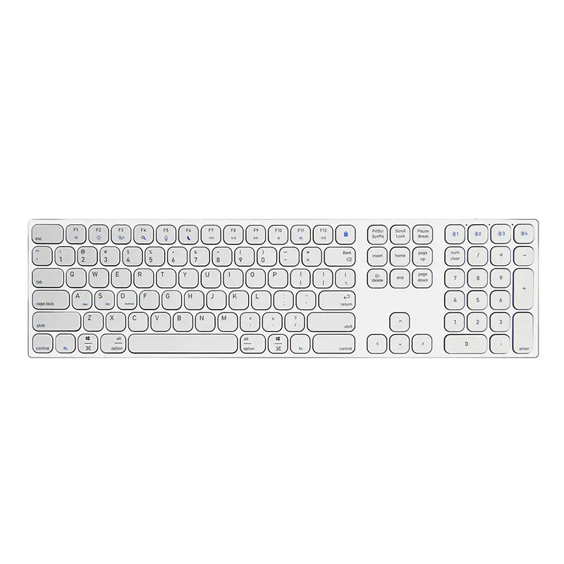 New 2.4G Wireless BT5.0 PC Computer Keyboard Slim Aluminum Alloy Scissor 108 Keys Type-C Rechargeable Keyboard IMB-8300U