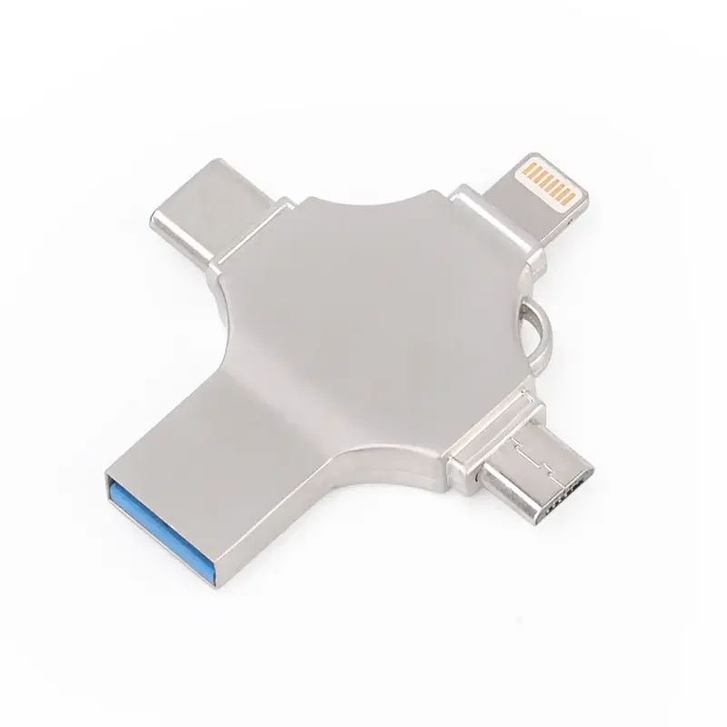 4 in 1 Otg Usb Flash Drive 256GB 128GB 64GB USB Flash Drive Up to 15MB/s U Disk USB Mini Memory Stick