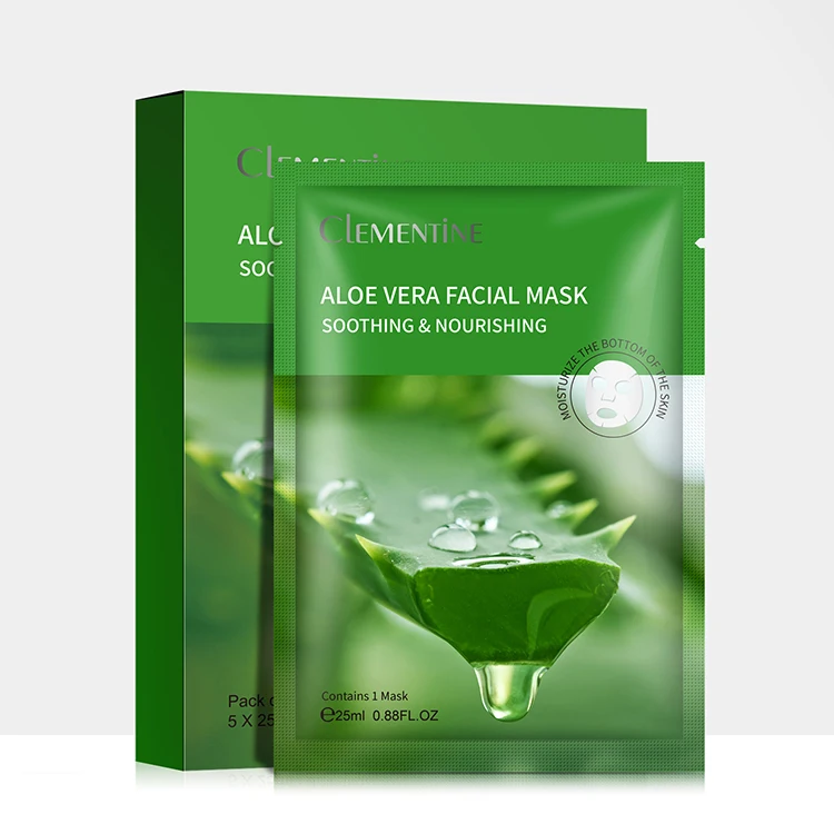 Manufacturer Wholesale Private Label  Aloe Vera Mask Skin Care Whitening Moisturizing Disposable Face Sheet Mask