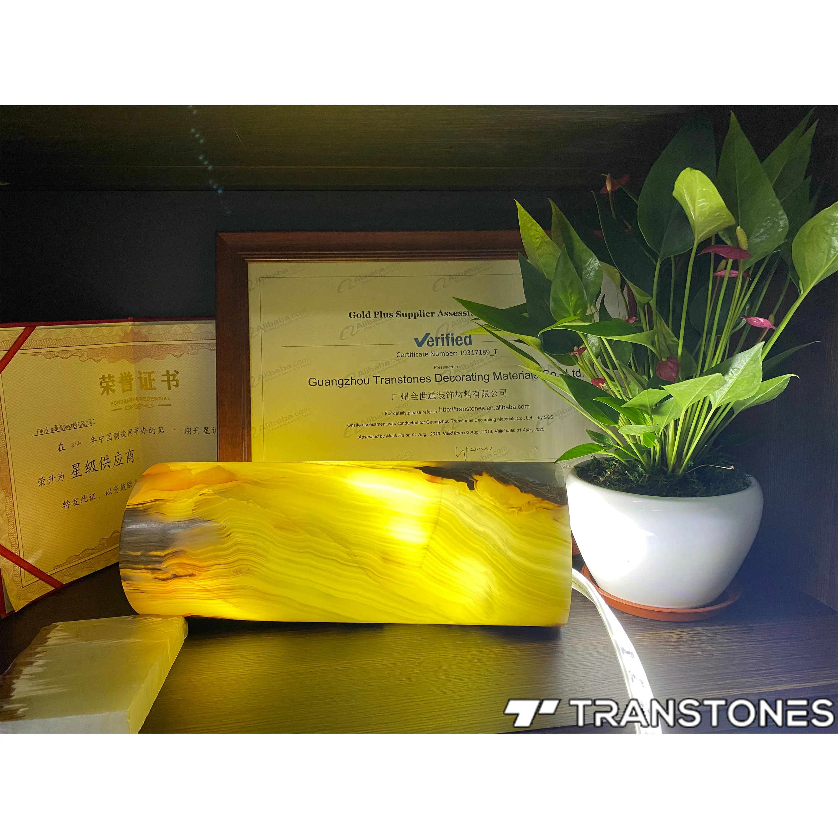 Green Onyx Jade Backlit Stone Translucent Alabaster Marble Polished Slabs Round Lighting Box & Lamp