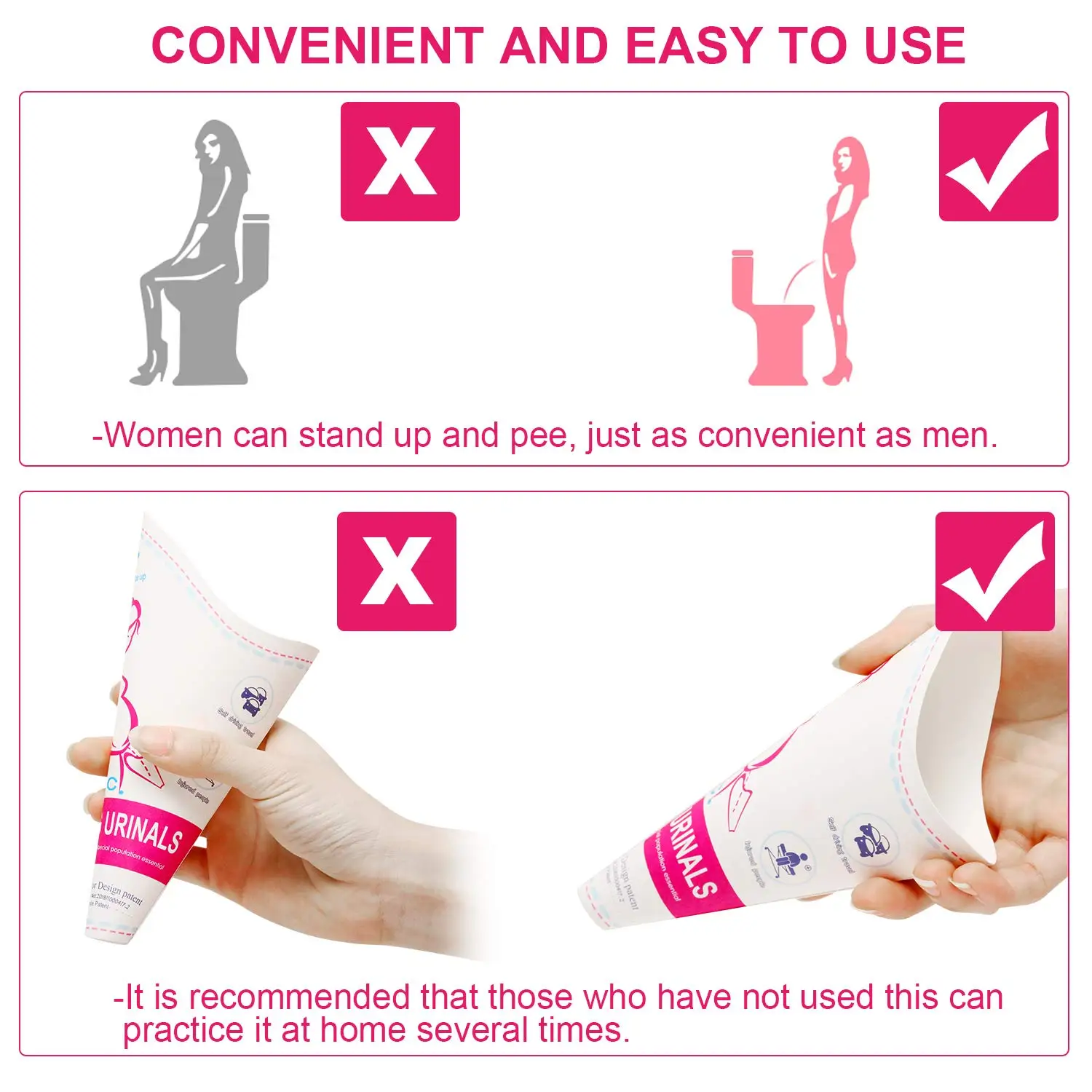 Custom Logo Disposable Female Urination Device Women Standing Paper Pee Cup