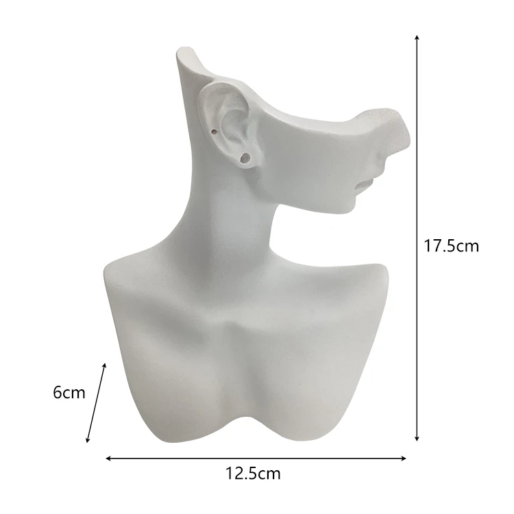Wholesale Home Decor Earring Stand Display Resin Bust Body Mannequin Jewelry Display for Earrings Necklace Storage