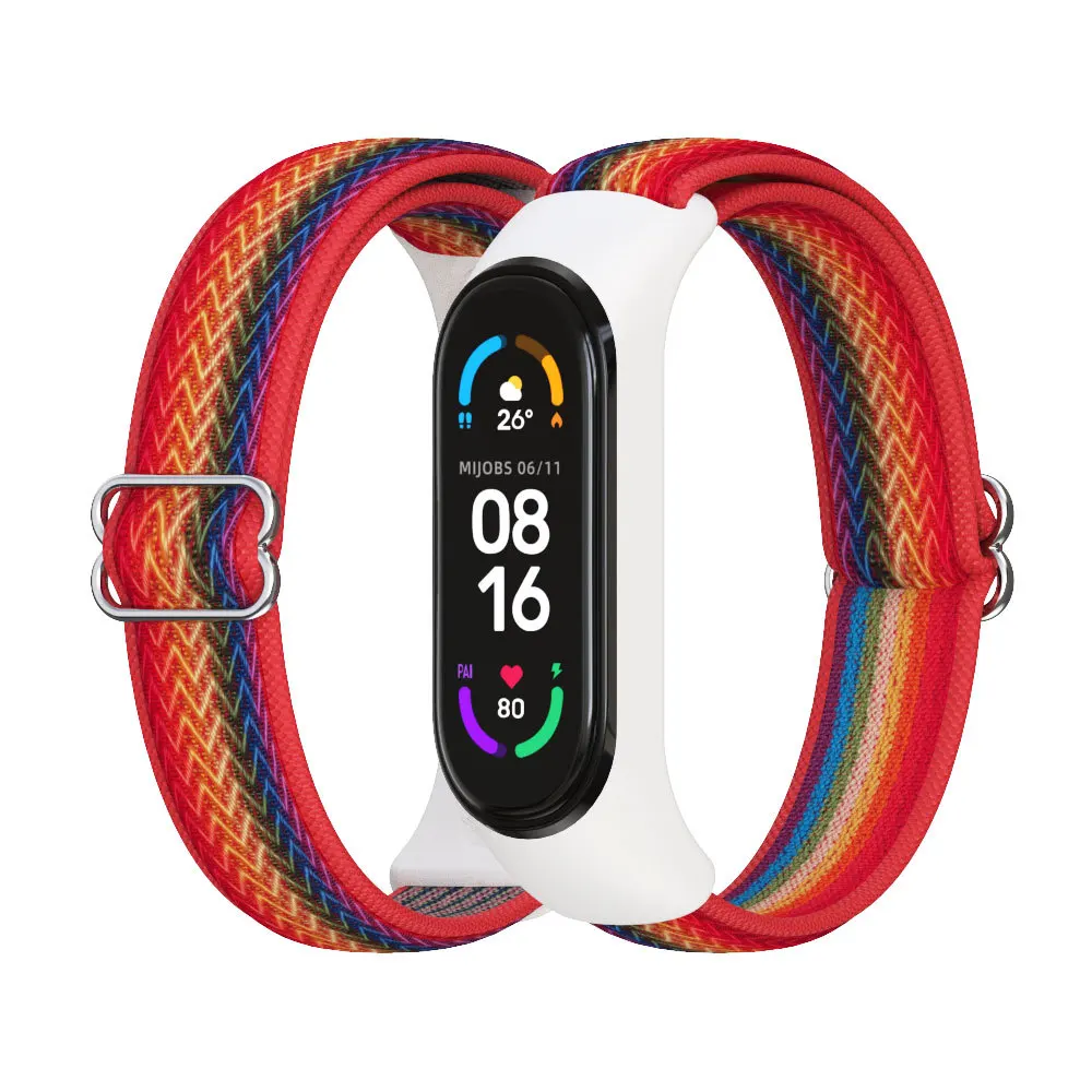 Nylon strap for Mi band 7 5 6  bracelet NFC smart Watch replacement Mi band colorful strap anti-lost wristband