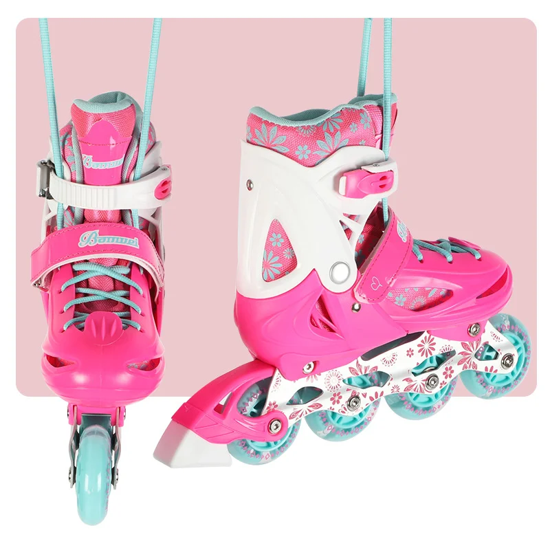 2024 newly designed kids children flashing inline roller skate for kids adult