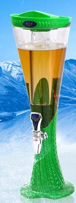 Customized 3L led plastic draft beer tap tower cooler tube dispenser beer tower draft beer dispenser