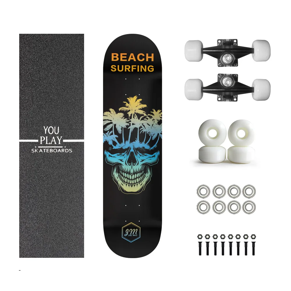 Wholesale 7 Layer Maple wood Double Kick Concave SkateBoard deck Tricks Skateboards for Kids and Beginners