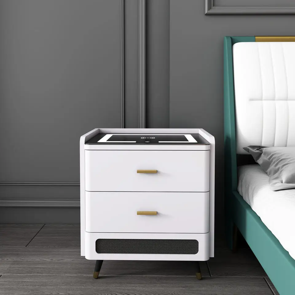 Настраиваемая Простая Современная умная ночная тумбочка с беспроводной зарядкой в скандинавском стиле прикроватный столик динамиками