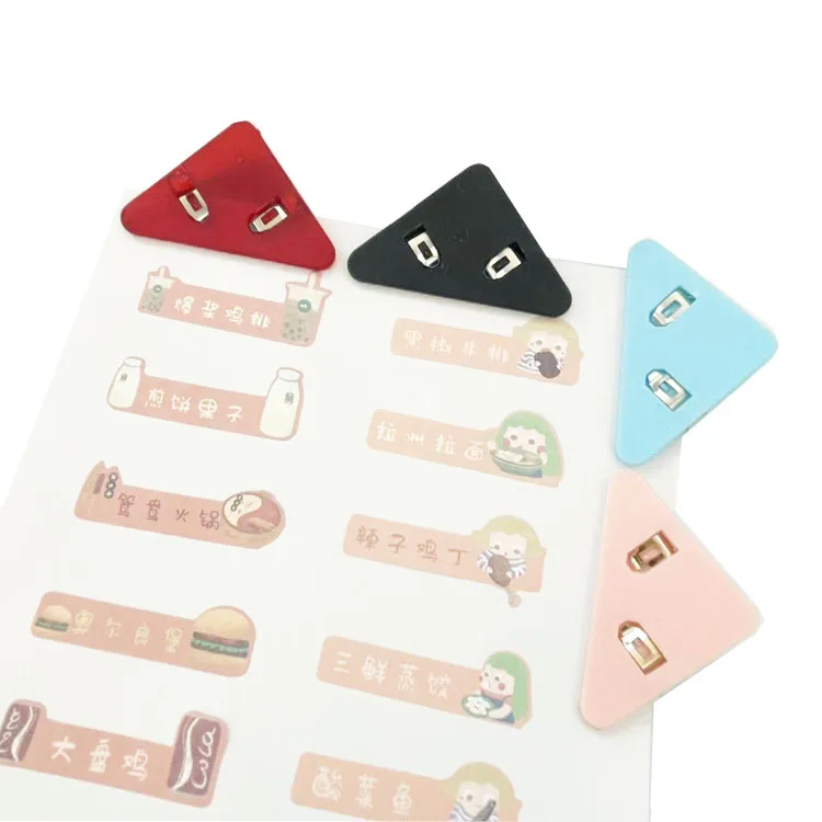Exquisite cute triangle plastic clip paper clip fasteners for paper