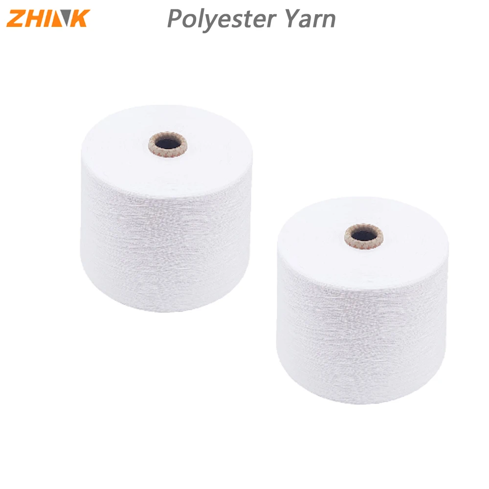 Raw white polyester viscose blended spun yarn, AB slub yarn