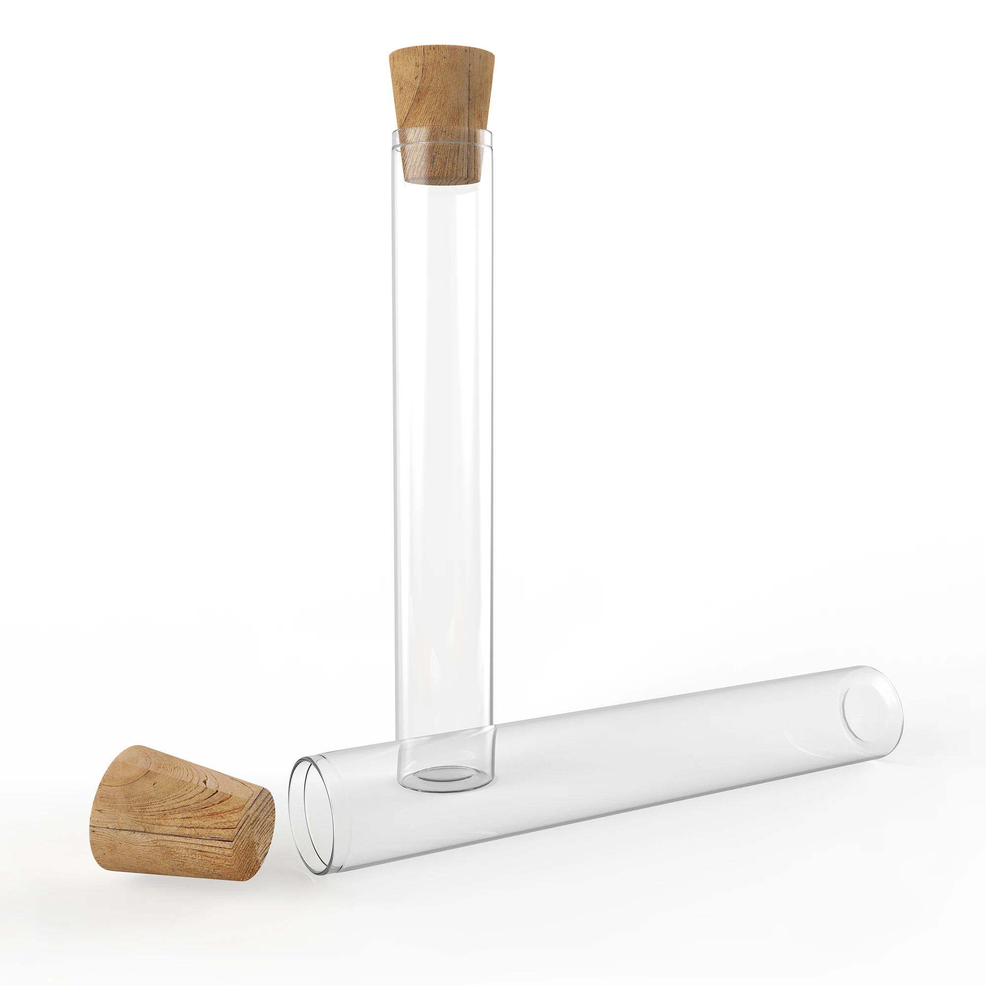 Wholesale 120mm Glass Tube with Cork Top for Roll Storage