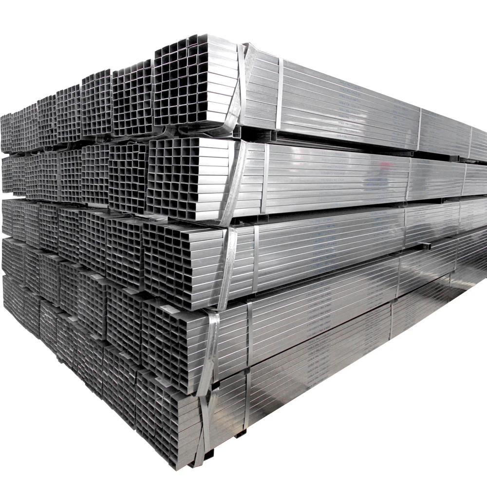4 inch Galvanized Square Steel Tube Gi rectangular Hollow Section thin wall zinc square pipe for building