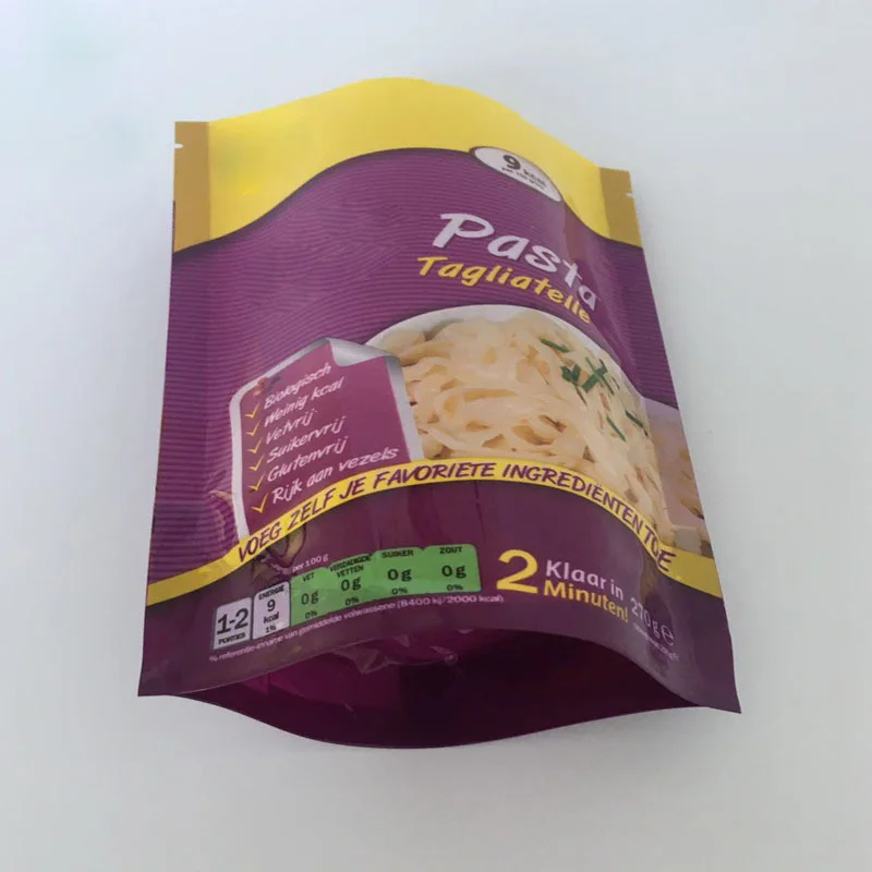 Customized Best Price Digital Printing Biodegradable Packaging Bag Screw Spiral Pasta Bag Spaghetti Food Packaging Bag