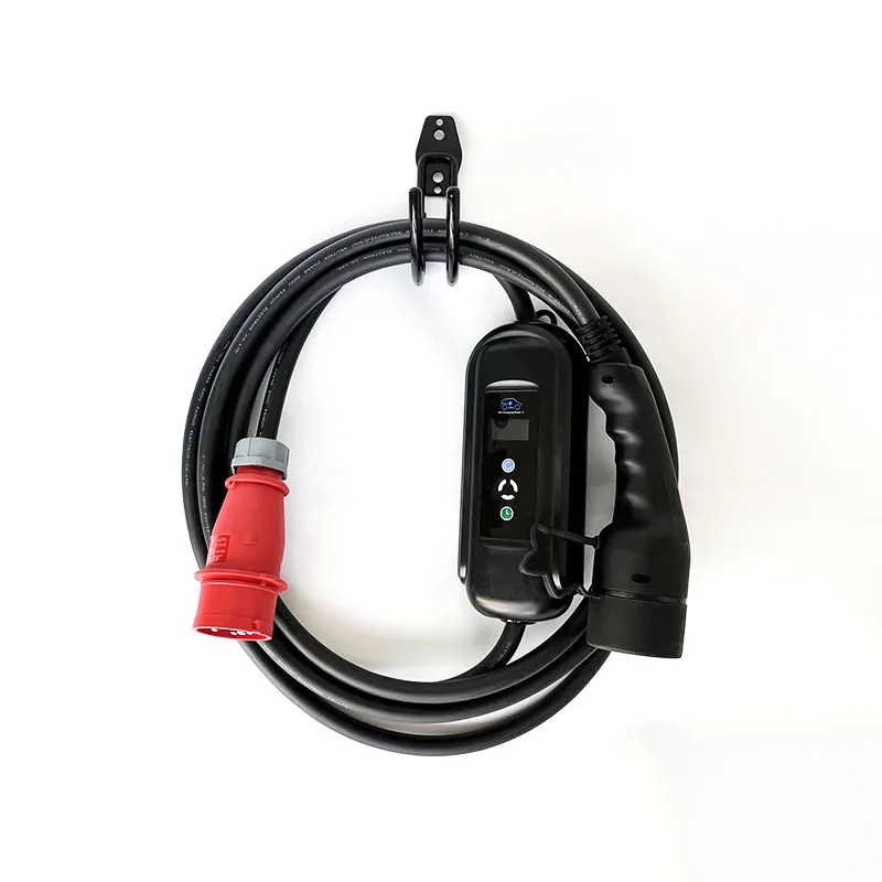 450V AC 11KW  3 Phase 16 Amp  Electric Vehicle Charger Cable With Red CEE For Home Fast Charging