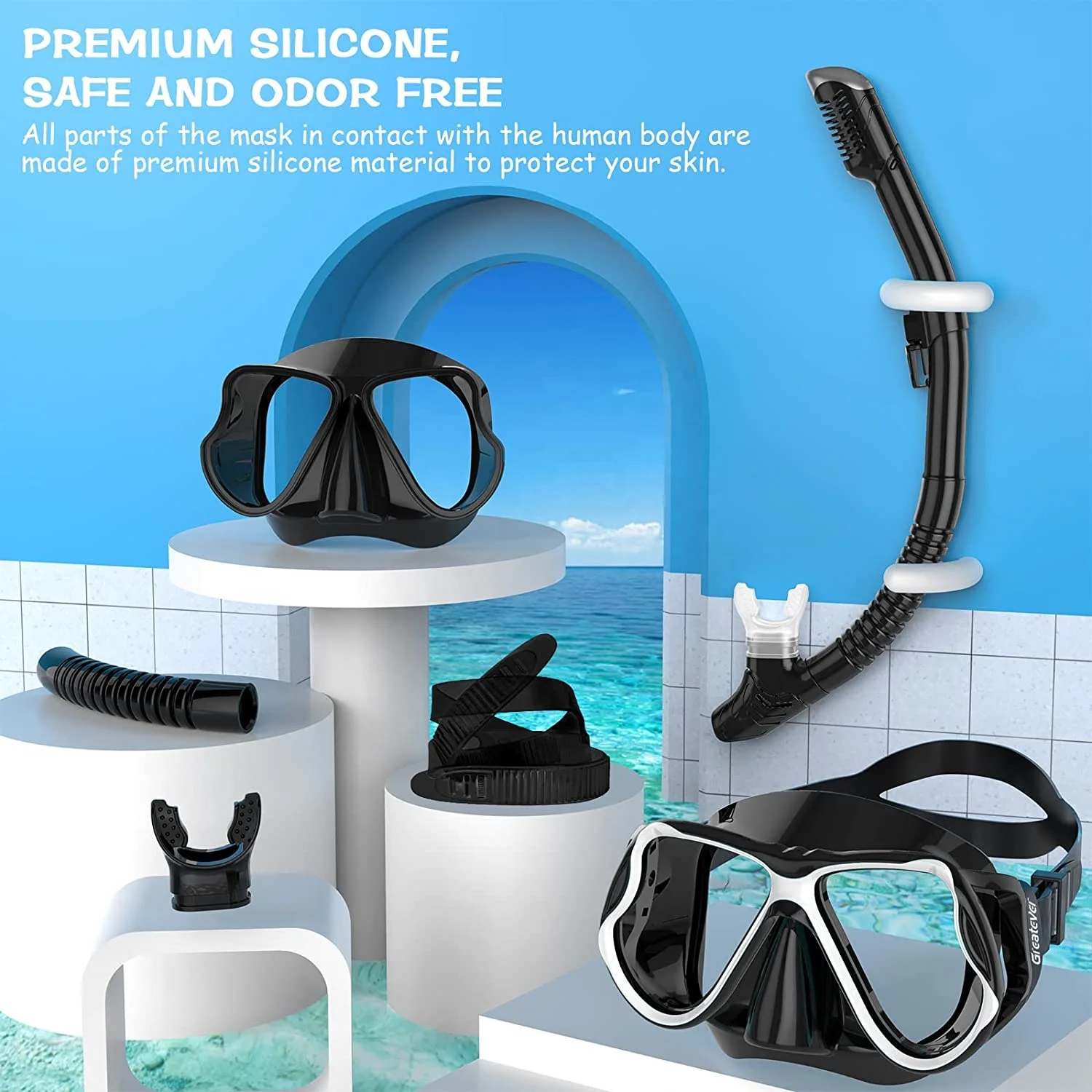 Wholesale us divers free diving scuba dive mask snorkel set