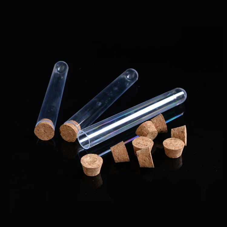 Medical Disposable plastic test tubes with corks