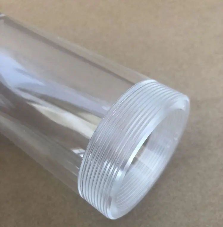 Round Bottom Customize Screw Stopper clear Quartz Glass Tube