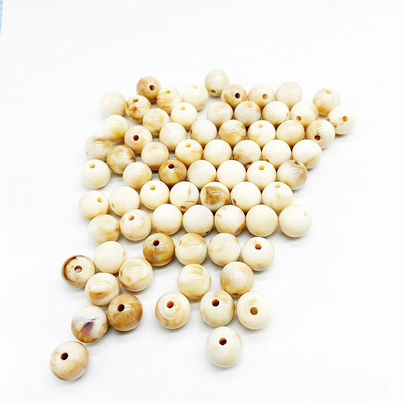 Wholesale 6-20MM Faux Natural Stone Beads Marble Color Plastic Loose Round Beads Sold By Factory Directly For Jewelry Making
