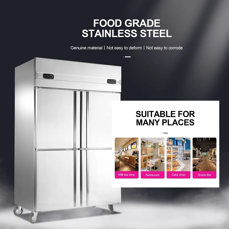 Commercial Refrigerated Counter Vertical Fridge Kitchen Worktable Freezer Meat Chiller