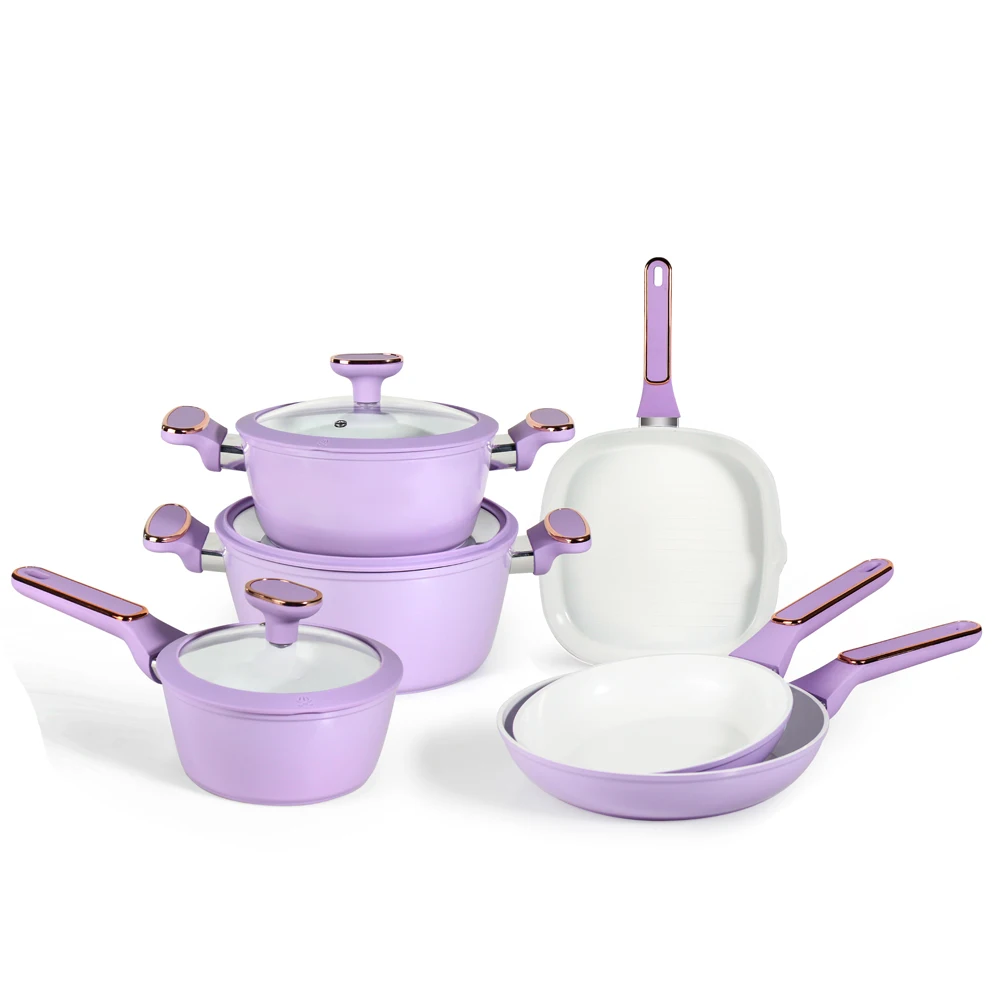 New Design Factory Supply High Quality Kitchen Forged Ceramic Coating Kitchen Star Cookware Set