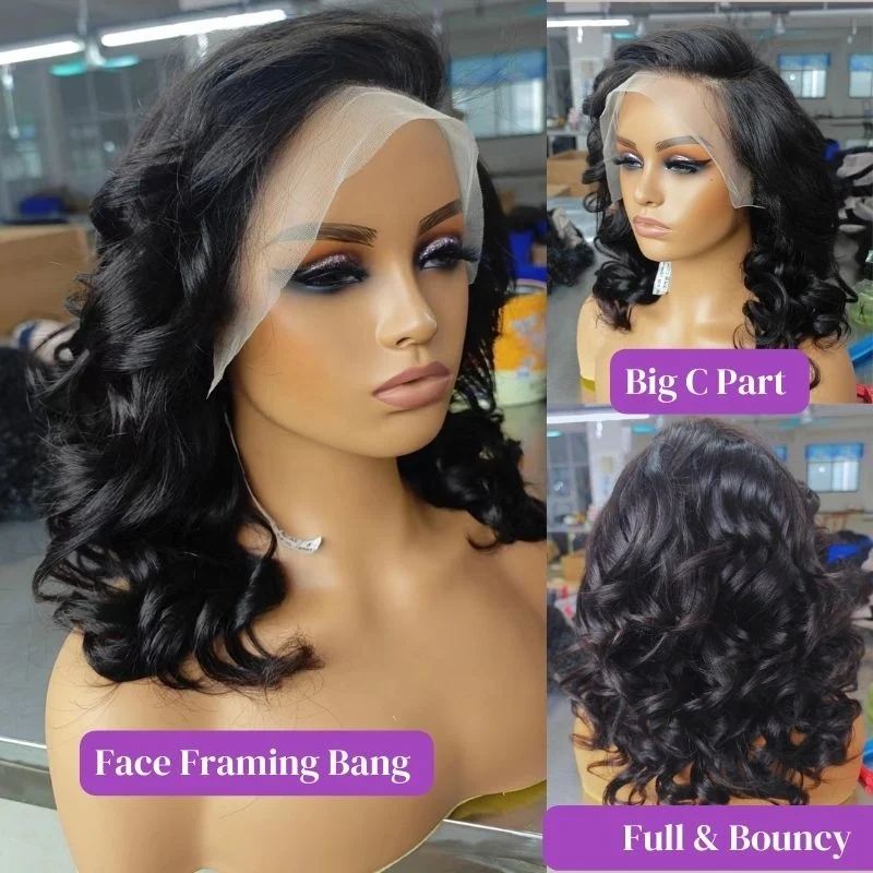 Wholesale Brazilian Human Hair Bob Wig, Short Part Bob Wigs Human Hair Lace Front, HD Glueless Lace Frontal Human Hair Wigs