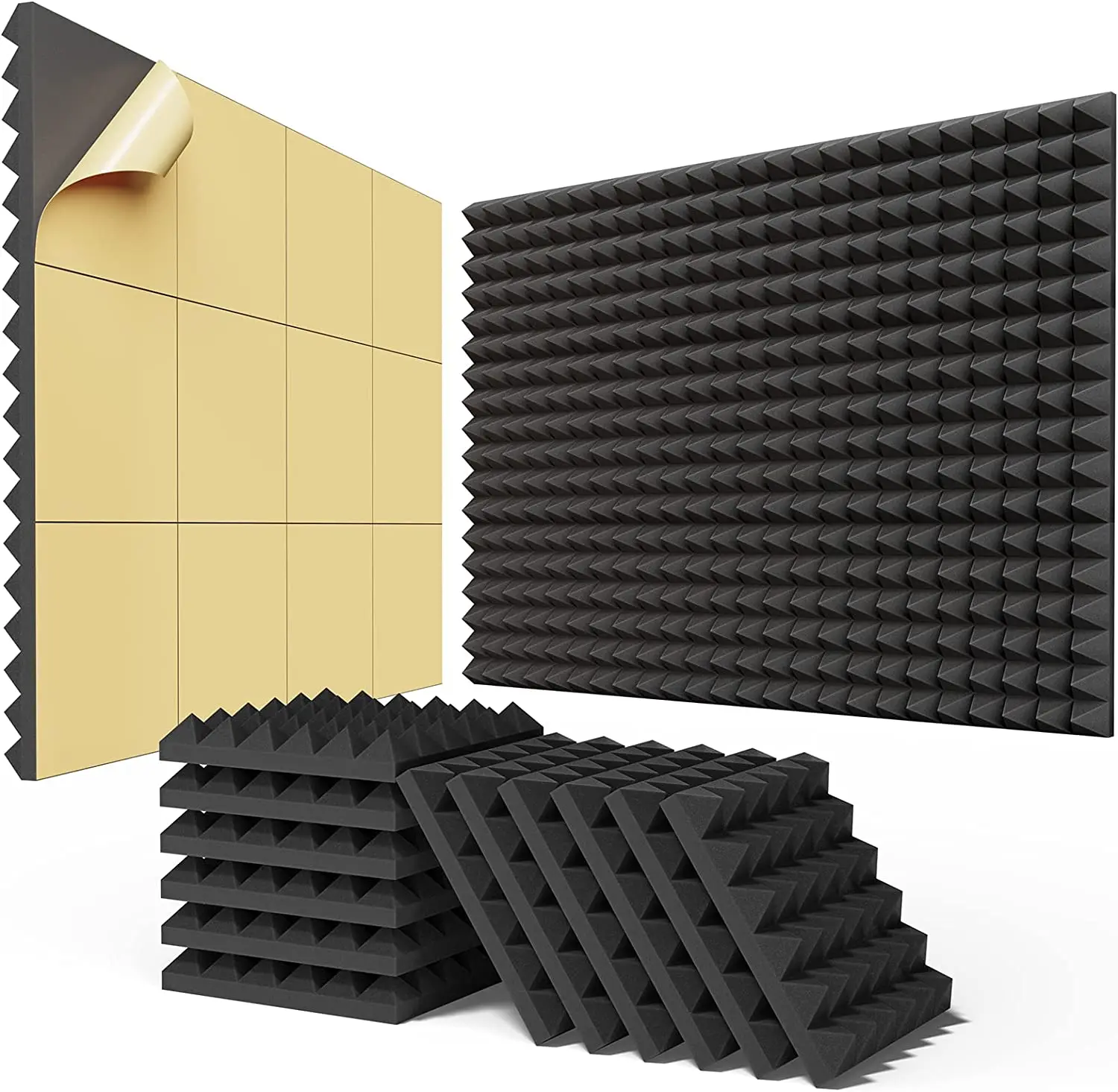 2024 New Arrival High Density Sound Proof Acoustic Foam Square Acoustic Panels