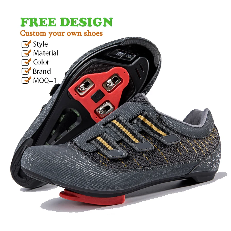 Custom OEM Cycling Footwear Mtb Shoes Route Cleat Road Dirt Bike Speed Flat Sneaker Racing Non Locking Cycling Shoes