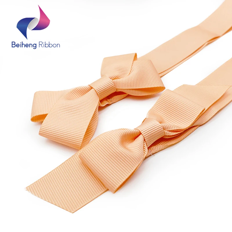 Decorative Adjustable Pre-made Gift Wrap Grosgrain/Satin Elastic Ribbon Bows with Stretch Loop