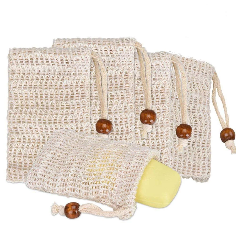 12x14cm Customized Reusable Jute Hemp Flax Jewelry Drawstring Pouch Soap Bag