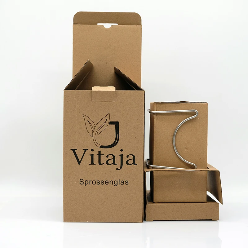 Paper Box Single Box with Bracket & Double boxes Custom Acceptable for Glass Sprouting Jar