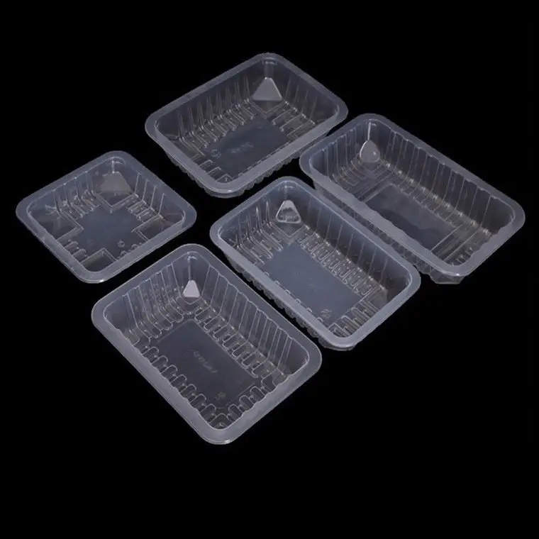 Fresh disposable fruit clear black plastic transparent meat vegetable blister sealable food grade box tray containers