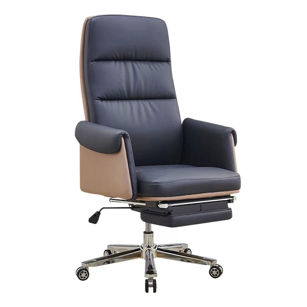 Luxury modern PU Leather ergonomic with footrest swivel relaxing rotating manager office chair
