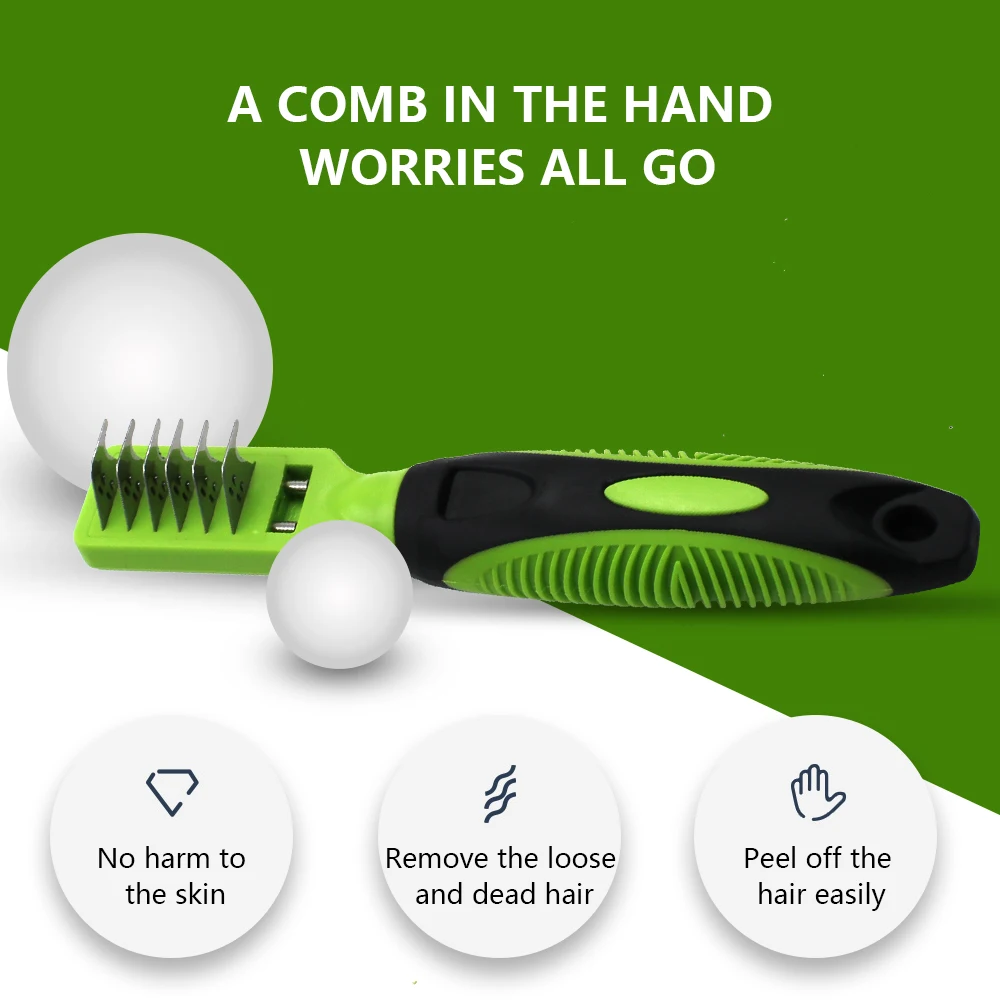 Six Sharp Blades Pet Dog Cat Dematting Knots Cutting Comb