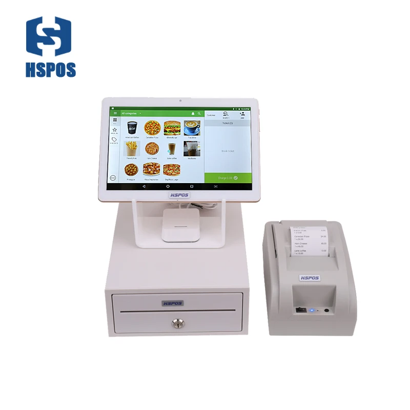 10inch Mini All In One Cash Register System Small Size Point Of Sale Equipment Android Pos with Printer For Retails