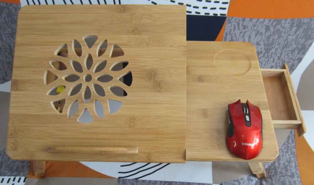 
Bamboo portable adjustable folding laptop table 