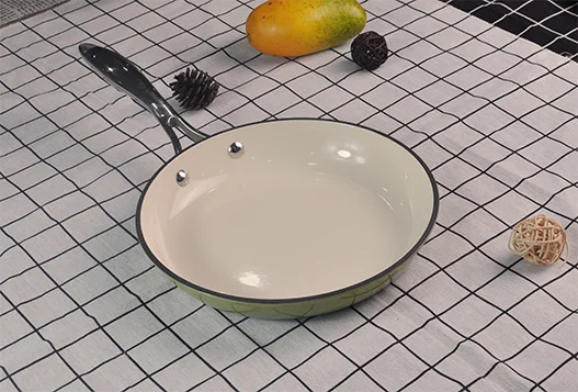 Stainless steel handle skillet enamel light cast iron frying pan cookware