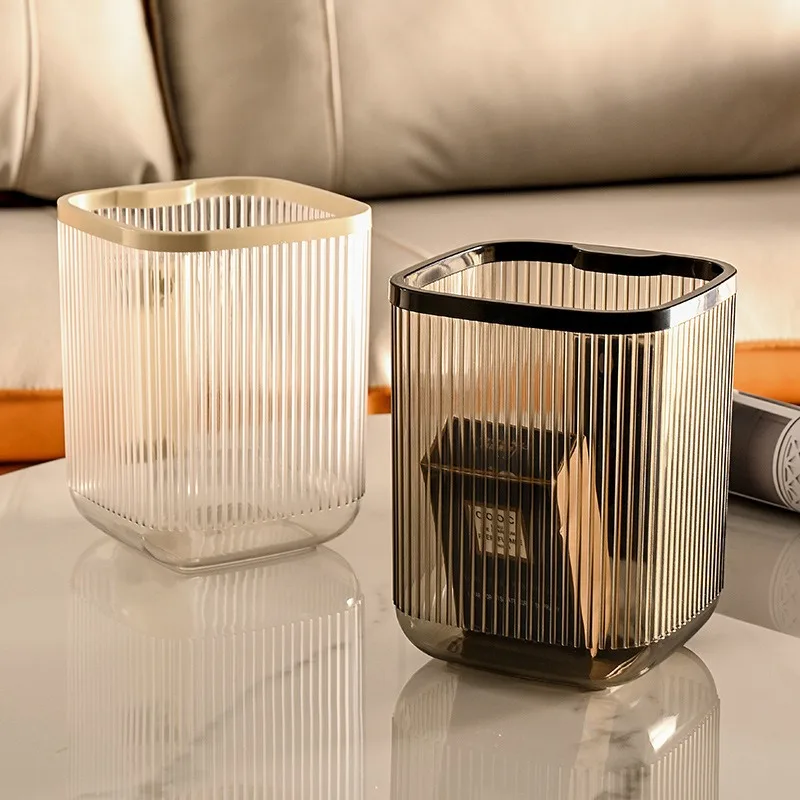 Light Luxury Transparent High-End Desktop Organizer Multi-Function Mobile Phone Stand Creative Pen Holder Mini Paper Basket