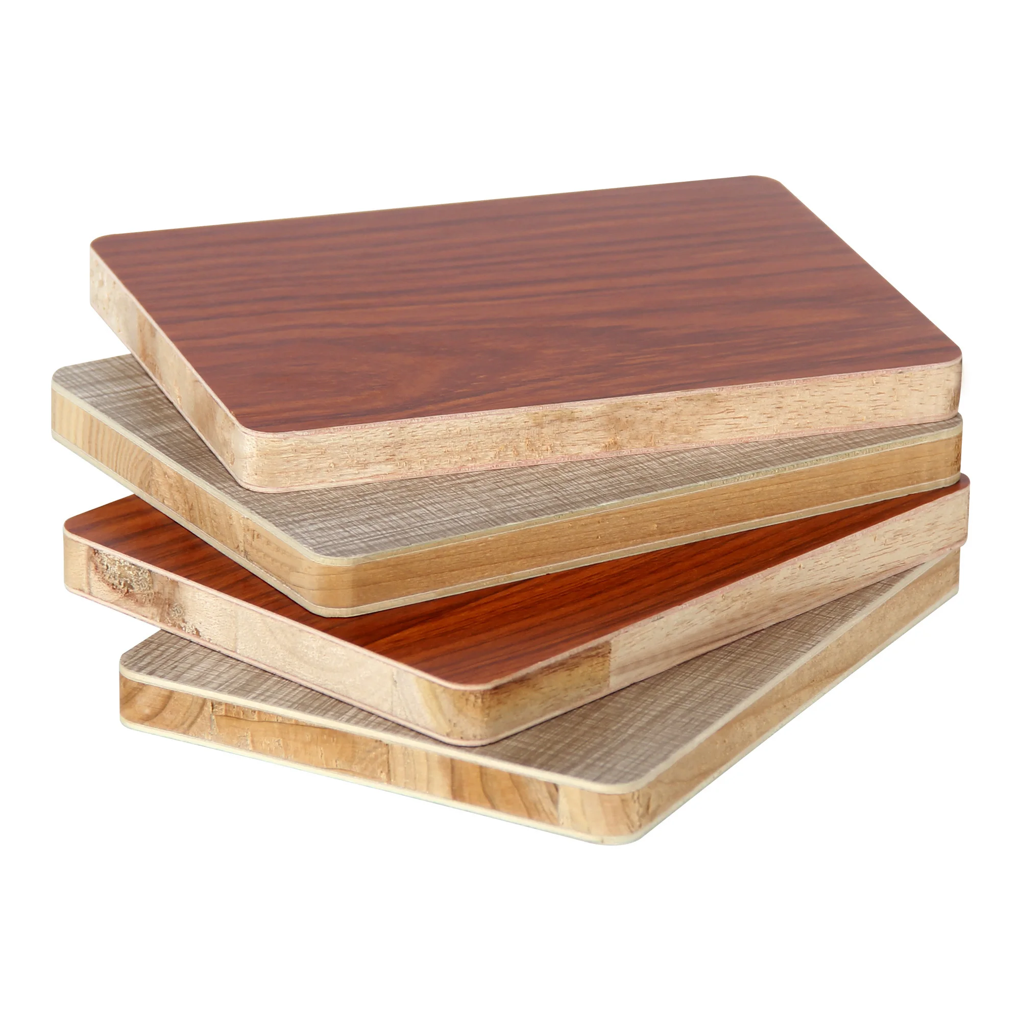 Wholesale Durable Colorful Falcata Paulownia Pine Core 17mm 18mm Melamine Coated Blockboard for Cabinet Door