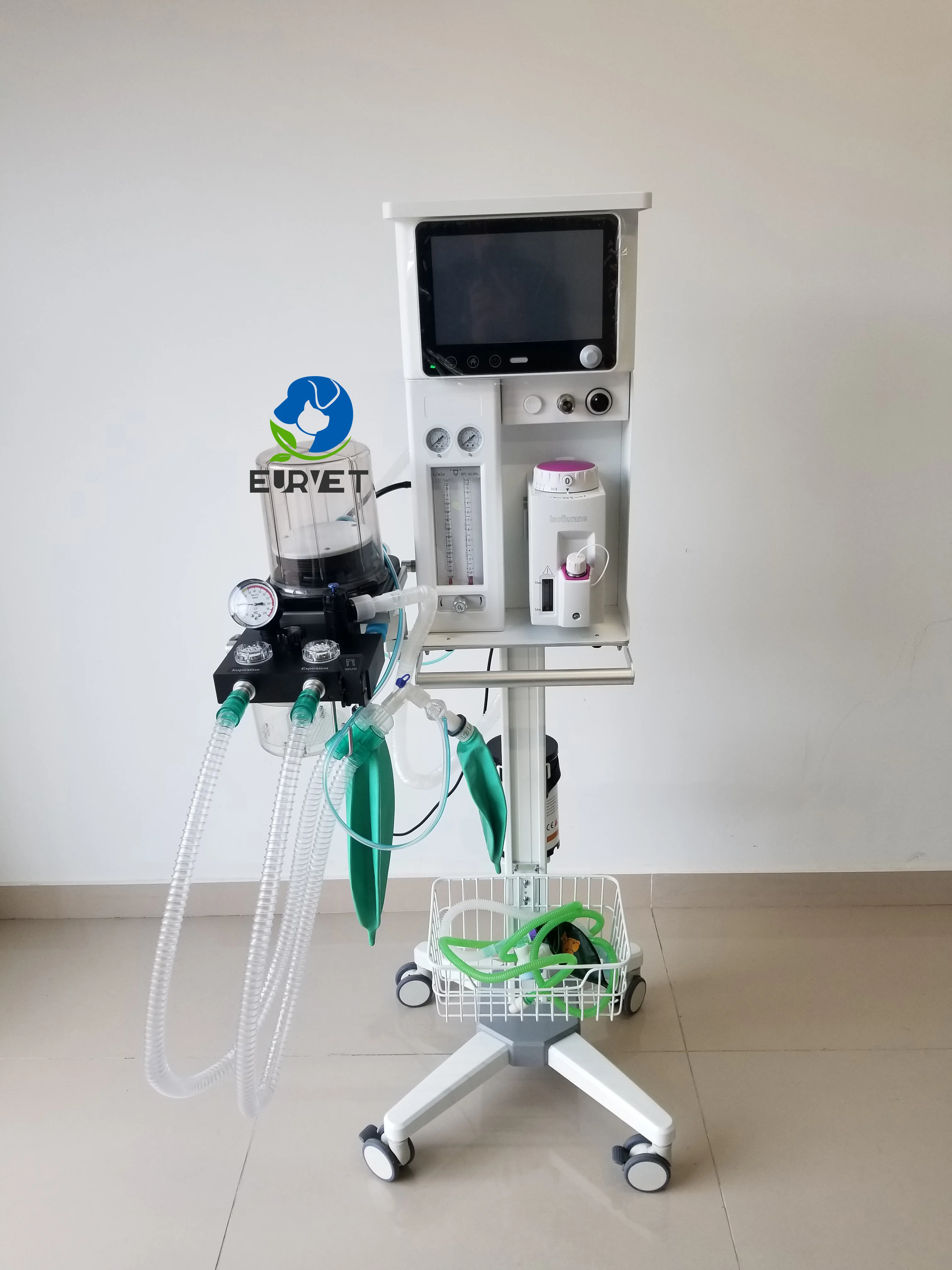 EUR PET Portable Veterinary Anesthesia System High Accuracy Vaporizer and Ventilator Device for Cats Dogs Horses Animal Use